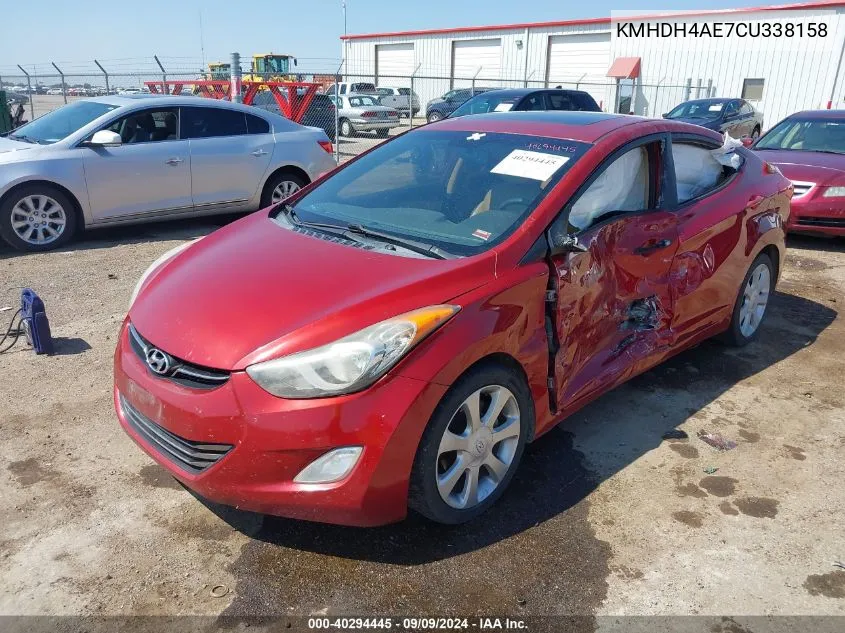 2012 Hyundai Elantra Limited (Ulsan Plant) VIN: KMHDH4AE7CU338158 Lot: 40294445