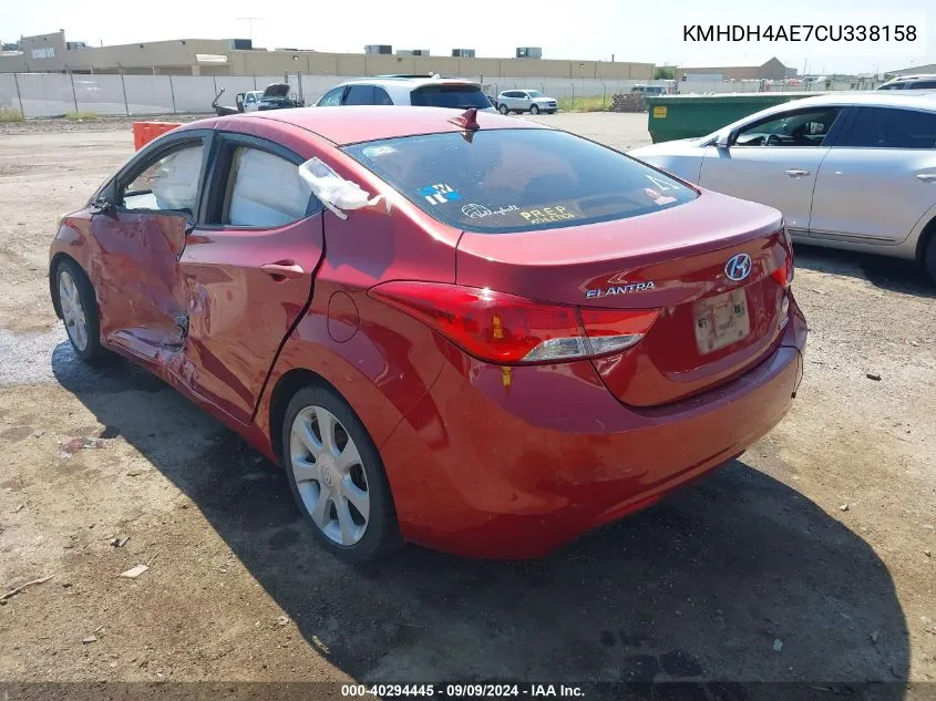 KMHDH4AE7CU338158 2012 Hyundai Elantra Limited (Ulsan Plant)