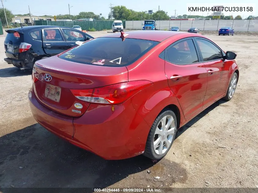 KMHDH4AE7CU338158 2012 Hyundai Elantra Limited (Ulsan Plant)