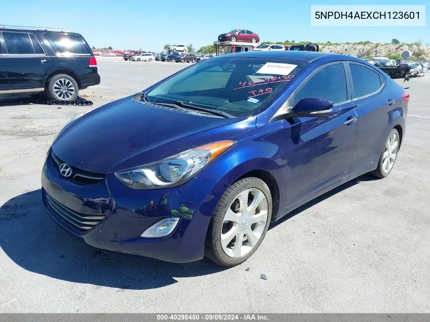 2012 Hyundai Elantra Limited VIN: 5NPDH4AEXCH123601 Lot: 40298450