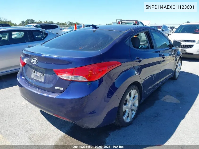 2012 Hyundai Elantra Limited VIN: 5NPDH4AEXCH123601 Lot: 40298450