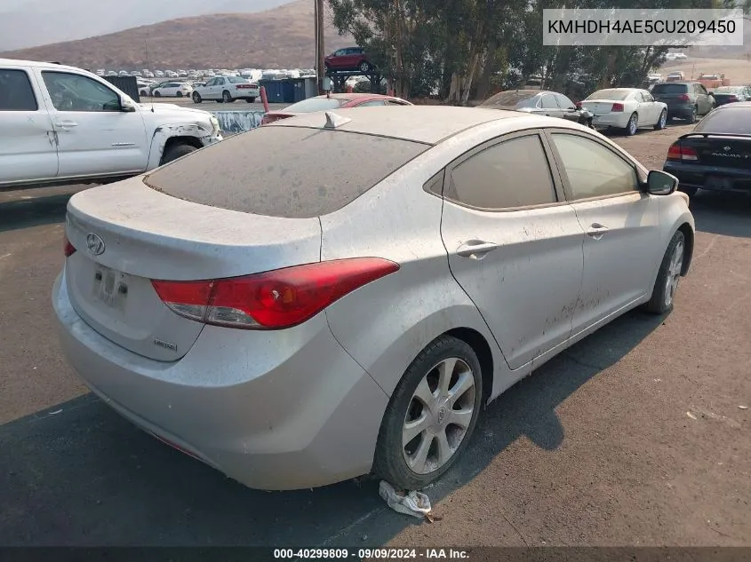 KMHDH4AE5CU209450 2012 Hyundai Elantra Limited (Ulsan Plant)