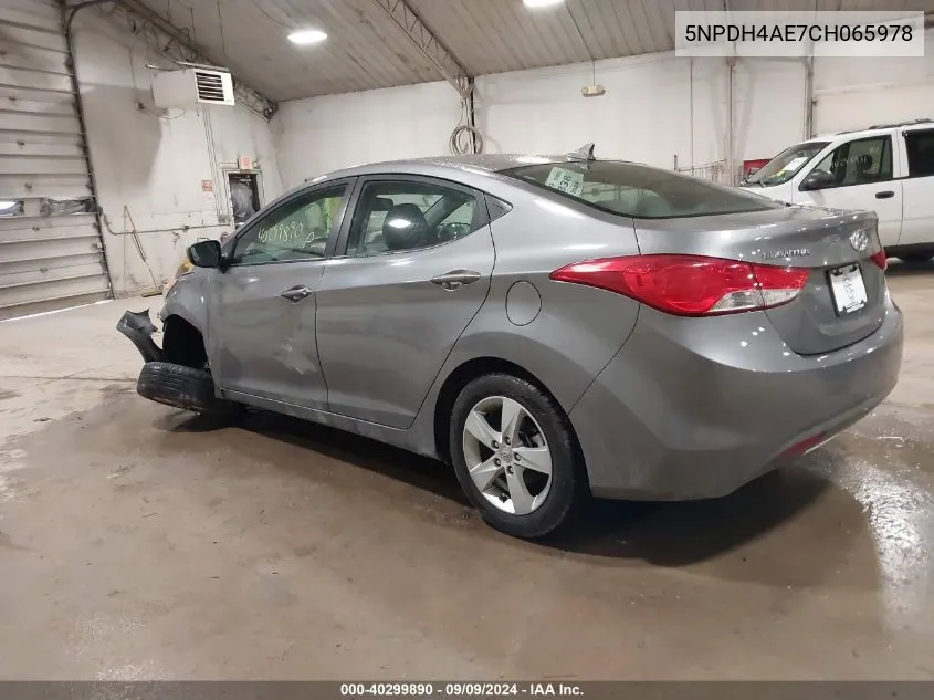 5NPDH4AE7CH065978 2012 Hyundai Elantra Gls