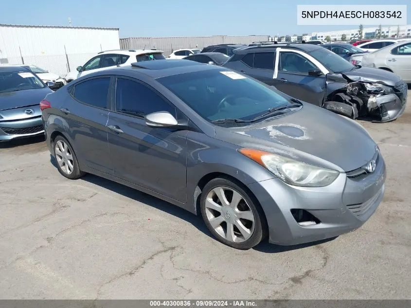 2012 Hyundai Elantra Limited VIN: 5NPDH4AE5CH083542 Lot: 40300836