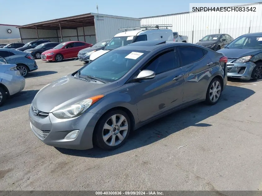 2012 Hyundai Elantra Limited VIN: 5NPDH4AE5CH083542 Lot: 40300836