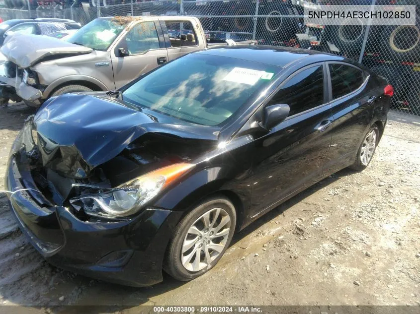 5NPDH4AE3CH102850 2012 Hyundai Elantra Gls/Limited