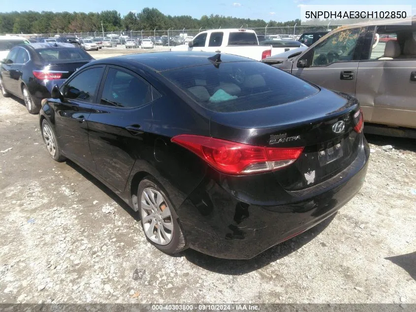 5NPDH4AE3CH102850 2012 Hyundai Elantra Gls/Limited