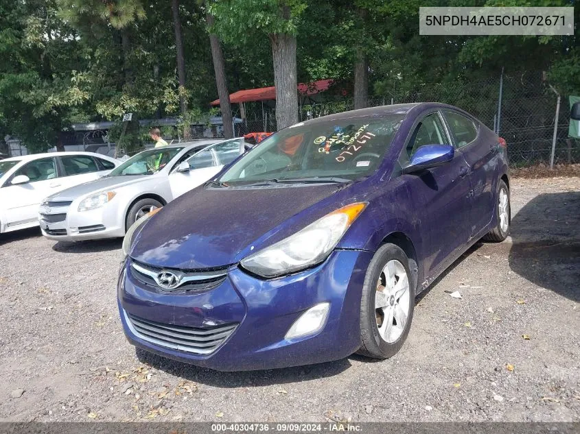 5NPDH4AE5CH072671 2012 Hyundai Elantra Gls