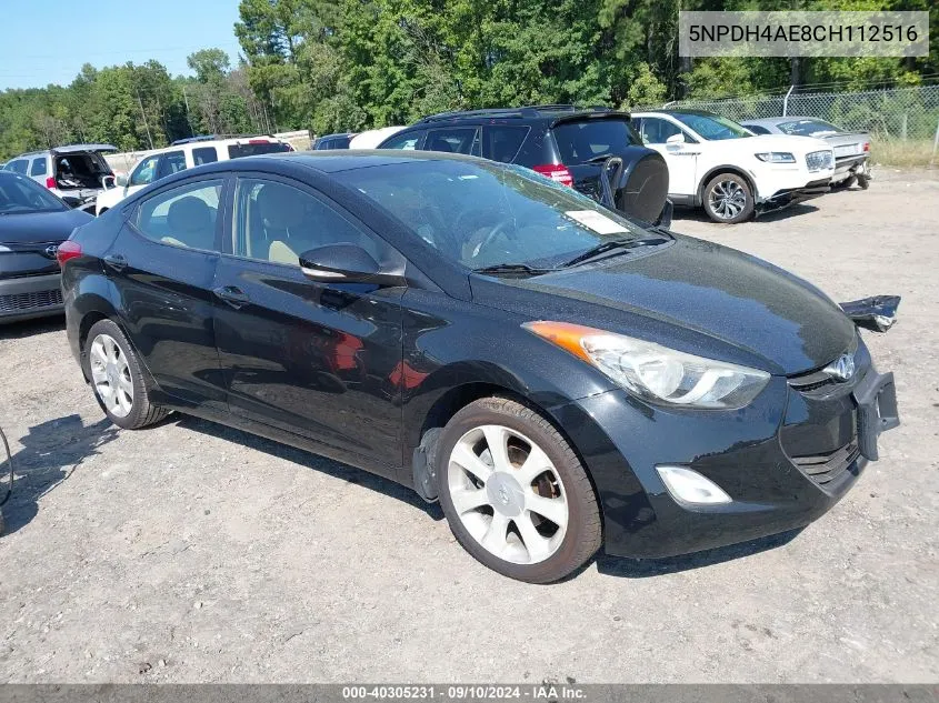 2012 Hyundai Elantra Limited VIN: 5NPDH4AE8CH112516 Lot: 40305231