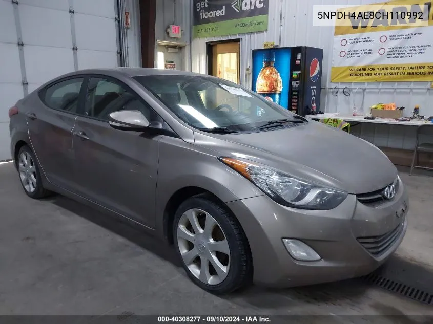 5NPDH4AE8CH110992 2012 Hyundai Elantra Limited