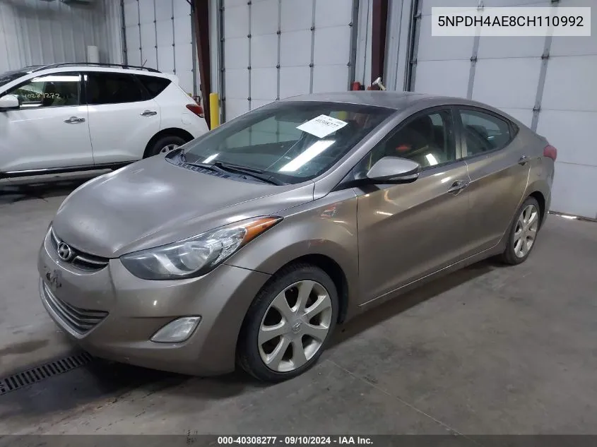 5NPDH4AE8CH110992 2012 Hyundai Elantra Limited