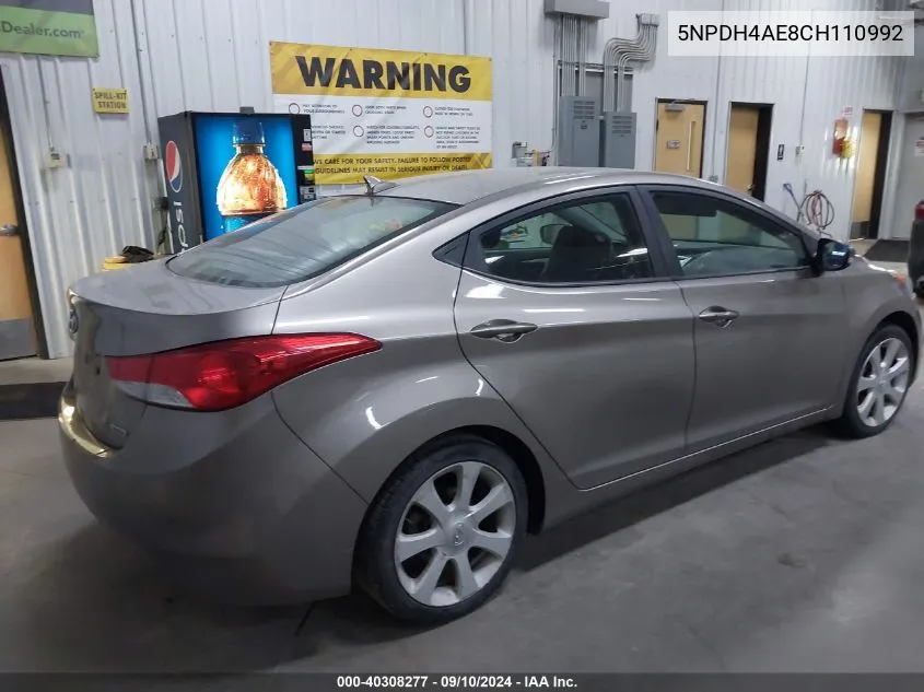 5NPDH4AE8CH110992 2012 Hyundai Elantra Limited