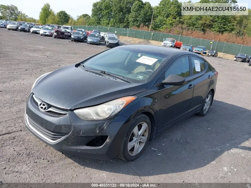 KMHDH4AE2CU415650 2012 Hyundai Elantra Gls (Ulsan Plant)