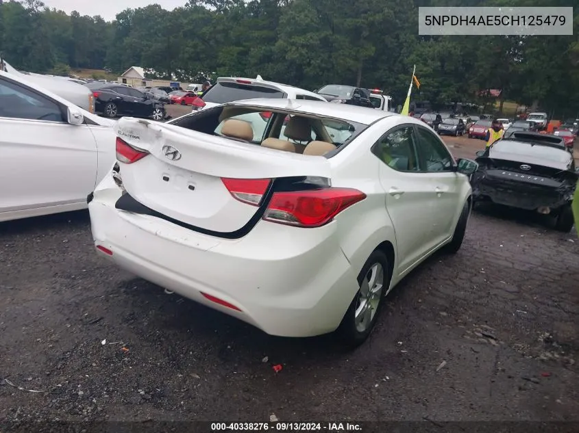 2012 Hyundai Elantra Gls VIN: 5NPDH4AE5CH125479 Lot: 40338276