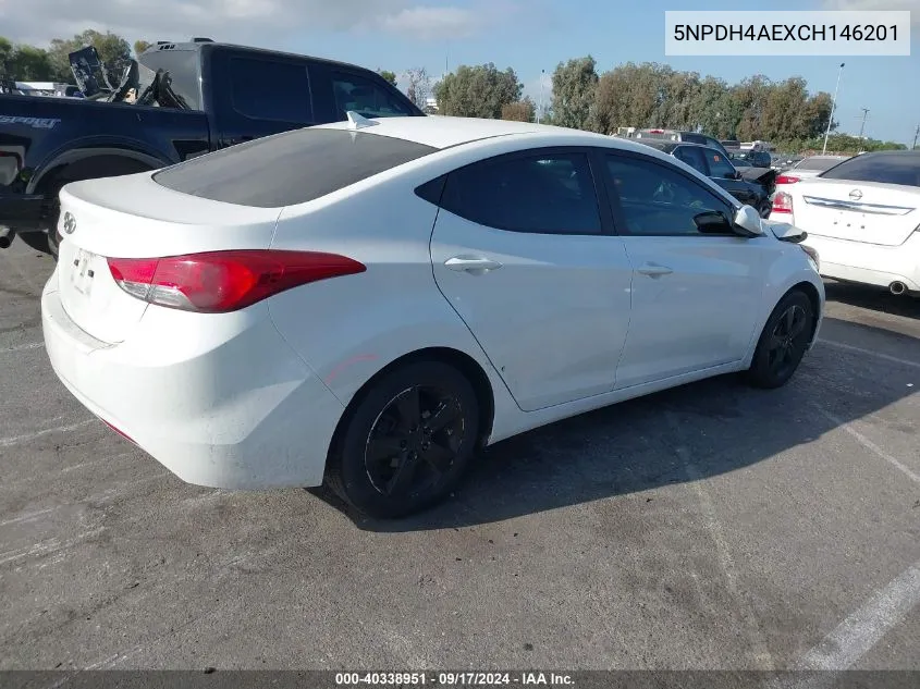 2012 Hyundai Elantra Gls VIN: 5NPDH4AEXCH146201 Lot: 40338951