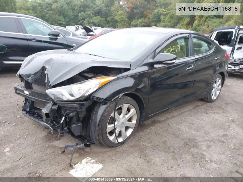 5NPDH4AE5CH116815 2012 Hyundai Elantra Limited