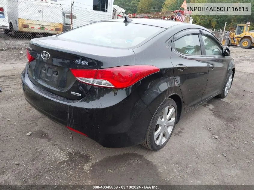 5NPDH4AE5CH116815 2012 Hyundai Elantra Limited