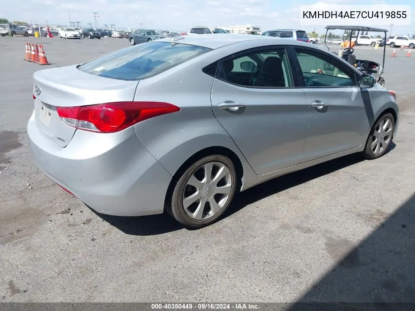 KMHDH4AE7CU419855 2012 Hyundai Elantra Limited (Ulsan Plant)