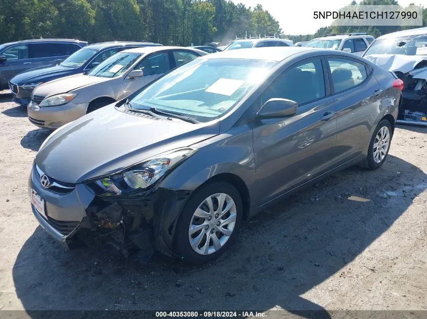 2012 Hyundai Elantra Gls VIN: 5NPDH4AE1CH127990 Lot: 40353080