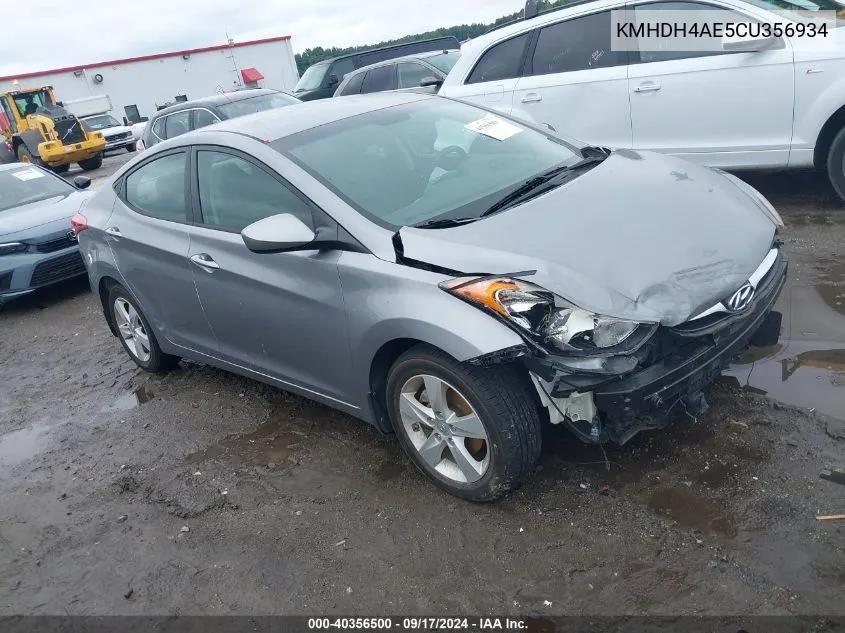 KMHDH4AE5CU356934 2012 Hyundai Elantra Gls (Ulsan Plant)