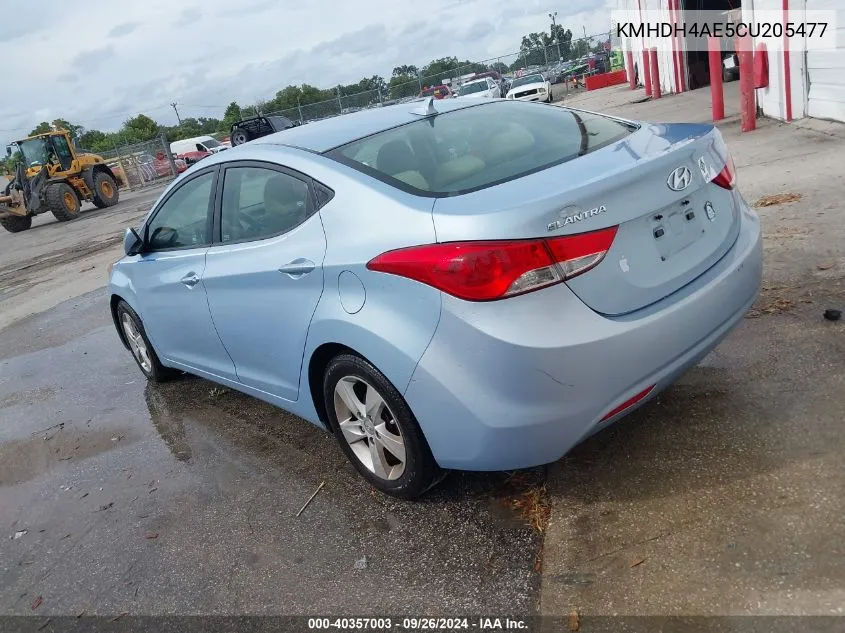 KMHDH4AE5CU205477 2012 Hyundai Elantra Gls (Ulsan Plant)