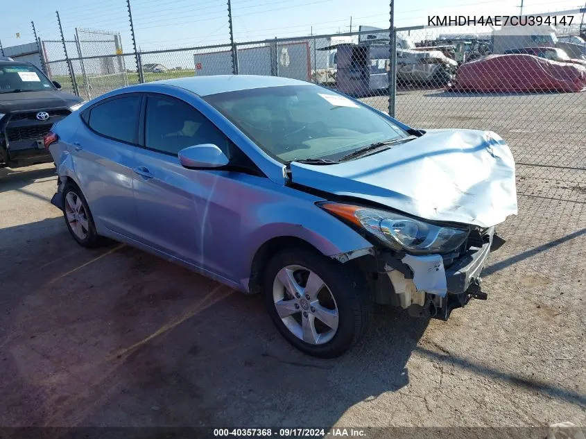 2012 Hyundai Elantra Gls (Ulsan Plant) VIN: KMHDH4AE7CU394147 Lot: 40357368