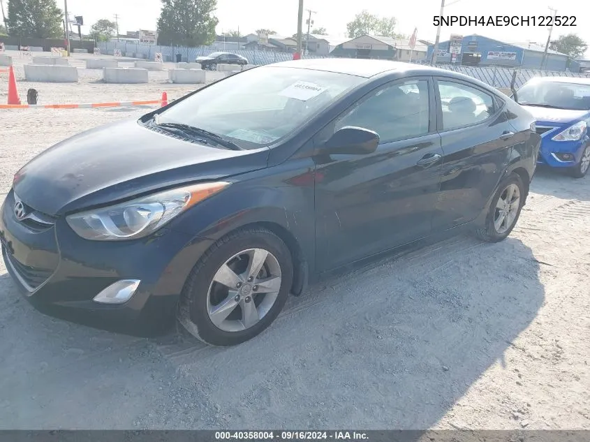 2012 Hyundai Elantra Gls VIN: 5NPDH4AE9CH122522 Lot: 40358004