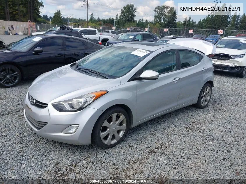 KMHDH4AE2CU216291 2012 Hyundai Elantra Limited (Ulsan Plant)