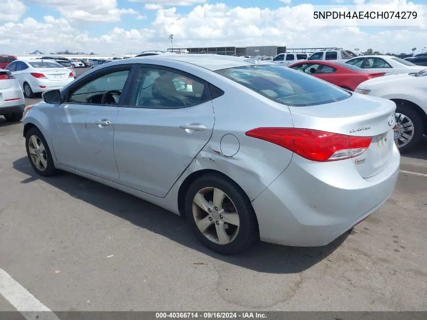 5NPDH4AE4CH074279 2012 Hyundai Elantra Gls