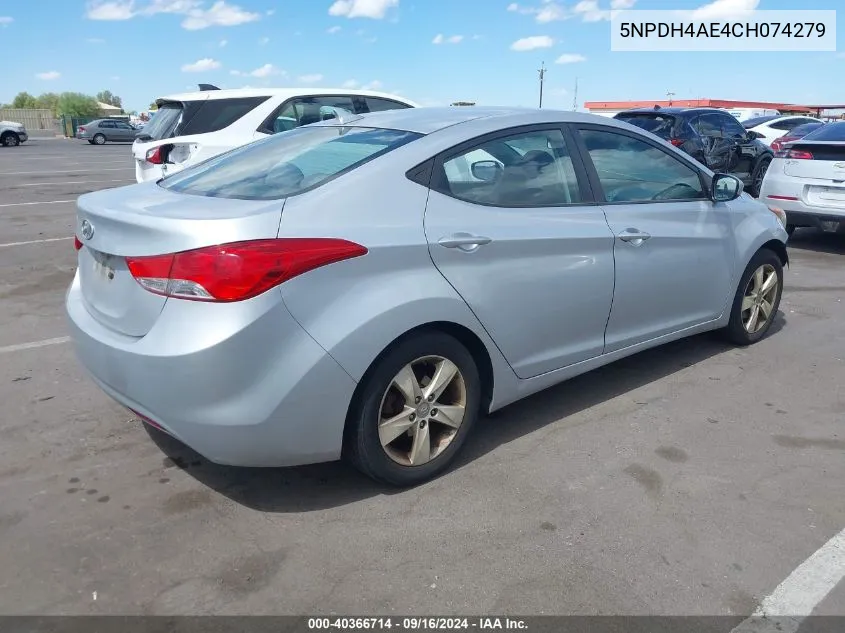 2012 Hyundai Elantra Gls VIN: 5NPDH4AE4CH074279 Lot: 40366714