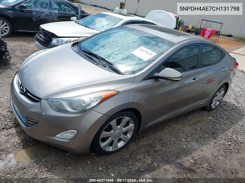 2012 Hyundai Elantra Limited VIN: 5NPDH4AE7CH131798 Lot: 40371849