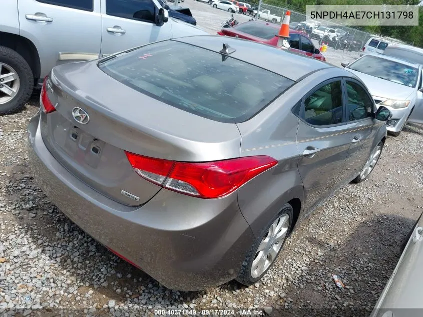 5NPDH4AE7CH131798 2012 Hyundai Elantra Limited