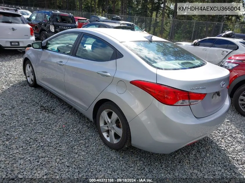 2012 Hyundai Elantra Gls (Ulsan Plant) VIN: KMHDH4AEXCU366004 Lot: 40373188