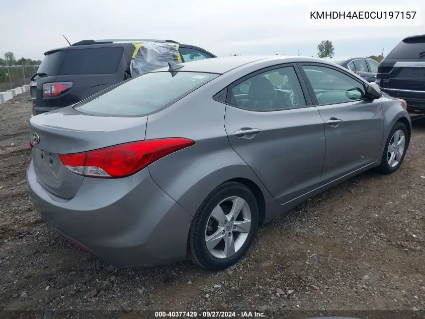 2012 Hyundai Elantra Gls/Limited VIN: KMHDH4AE0CU197157 Lot: 40377429