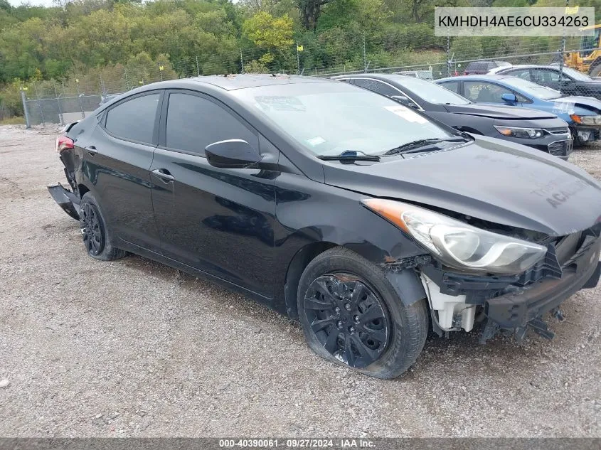 2012 Hyundai Elantra Gls (Ulsan Plant) VIN: KMHDH4AE6CU334263 Lot: 40390061