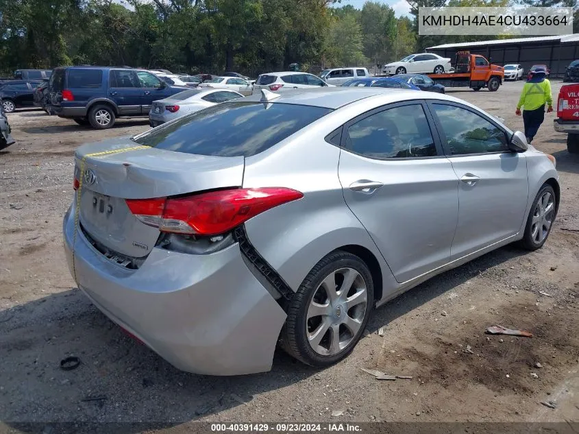 2012 Hyundai Elantra Limited (Ulsan Plant) VIN: KMHDH4AE4CU433664 Lot: 40391429