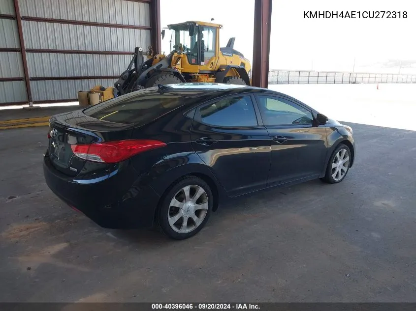 2012 Hyundai Elantra Limited (Ulsan Plant) VIN: KMHDH4AE1CU272318 Lot: 40396046