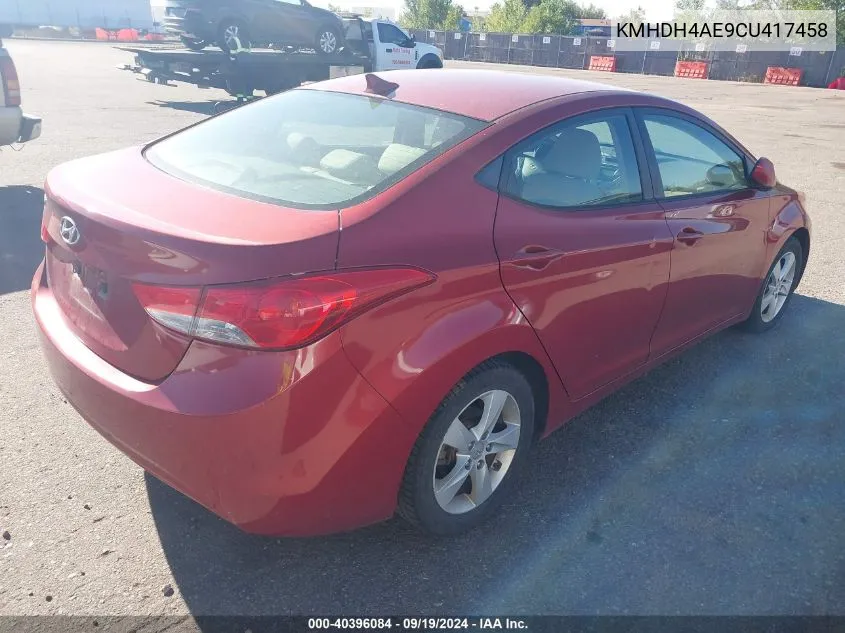 KMHDH4AE9CU417458 2012 Hyundai Elantra Gls (Ulsan Plant)