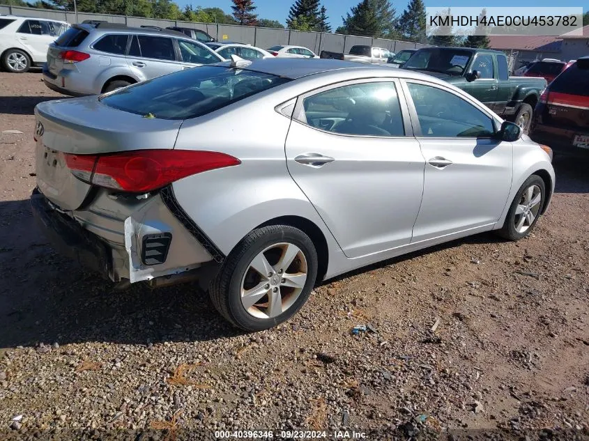 2012 Hyundai Elantra Gls (Ulsan Plant) VIN: KMHDH4AE0CU453782 Lot: 40396346