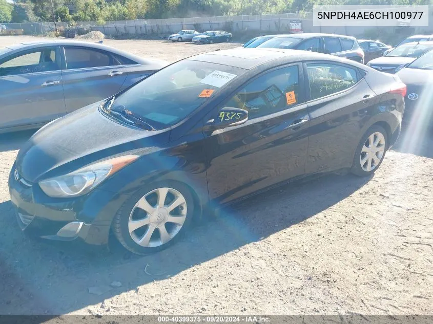 5NPDH4AE6CH100977 2012 Hyundai Elantra Limited