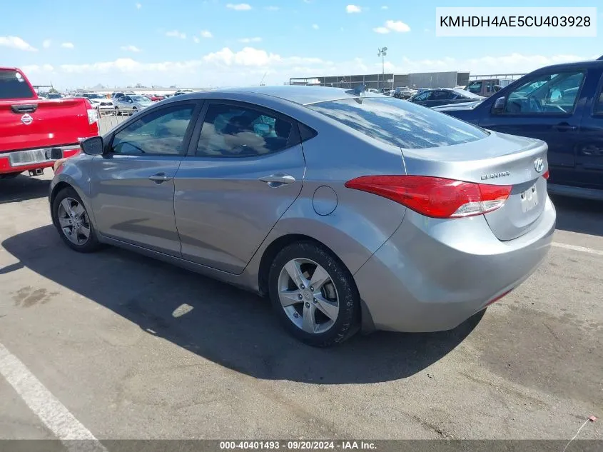 KMHDH4AE5CU403928 2012 Hyundai Elantra Gls (Ulsan Plant)