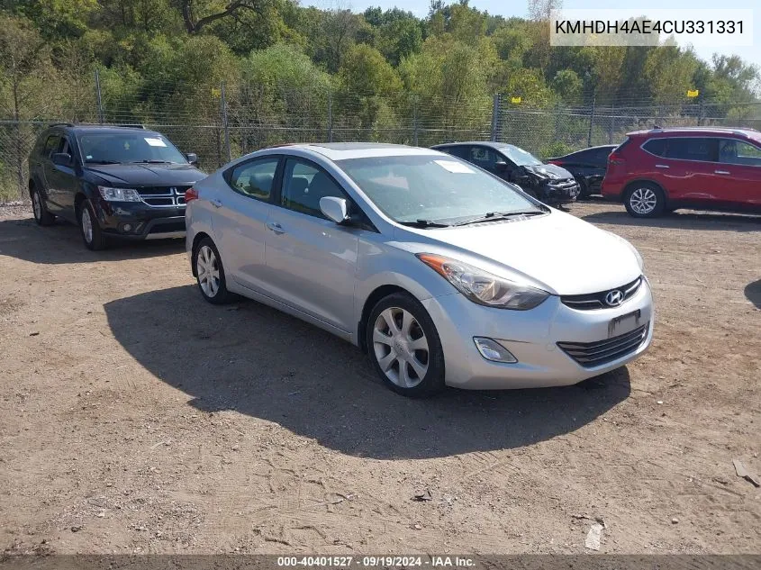 KMHDH4AE4CU331331 2012 Hyundai Elantra Limited (Ulsan Plant)