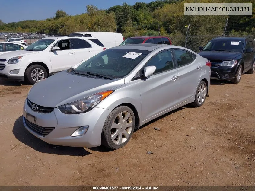 KMHDH4AE4CU331331 2012 Hyundai Elantra Limited (Ulsan Plant)