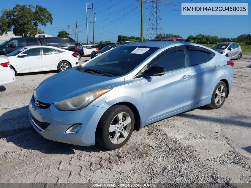 2012 Hyundai Elantra Gls (Ulsan Plant) VIN: KMHDH4AE2CU468025 Lot: 40404342