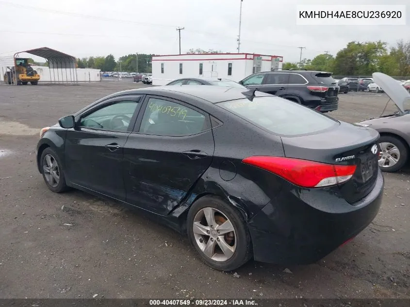 KMHDH4AE8CU236920 2012 Hyundai Elantra Gls/Limited