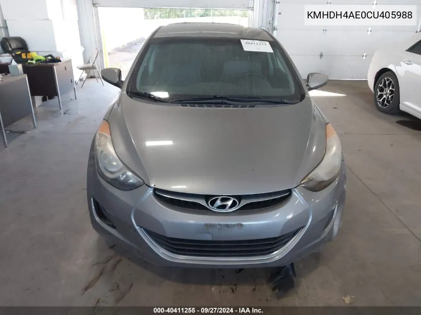 KMHDH4AE0CU405988 2012 Hyundai Elantra Gls (Ulsan Plant)