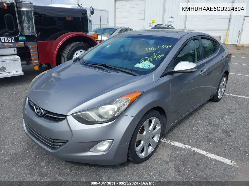 2012 Hyundai Elantra Gls/Limited VIN: KMHDH4AE6CU224894 Lot: 40413831