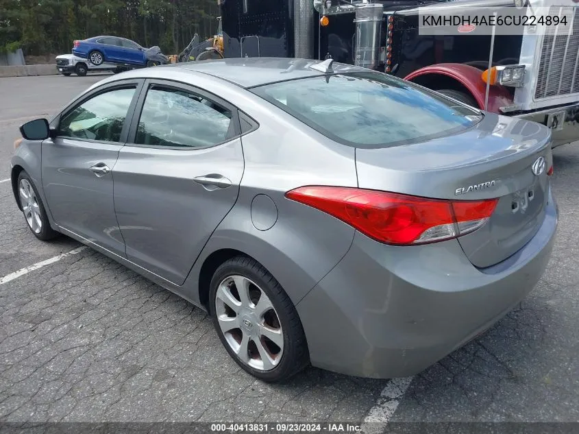 2012 Hyundai Elantra Gls/Limited VIN: KMHDH4AE6CU224894 Lot: 40413831