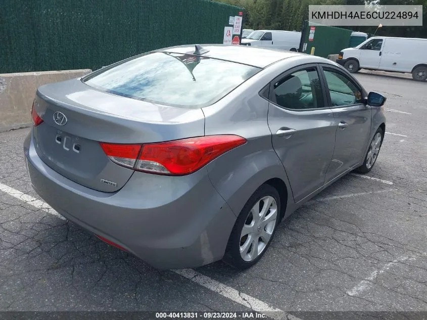 2012 Hyundai Elantra Gls/Limited VIN: KMHDH4AE6CU224894 Lot: 40413831