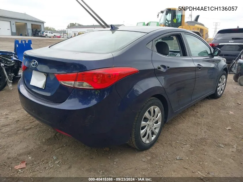 5NPDH4AE1CH136057 2012 Hyundai Elantra Gls